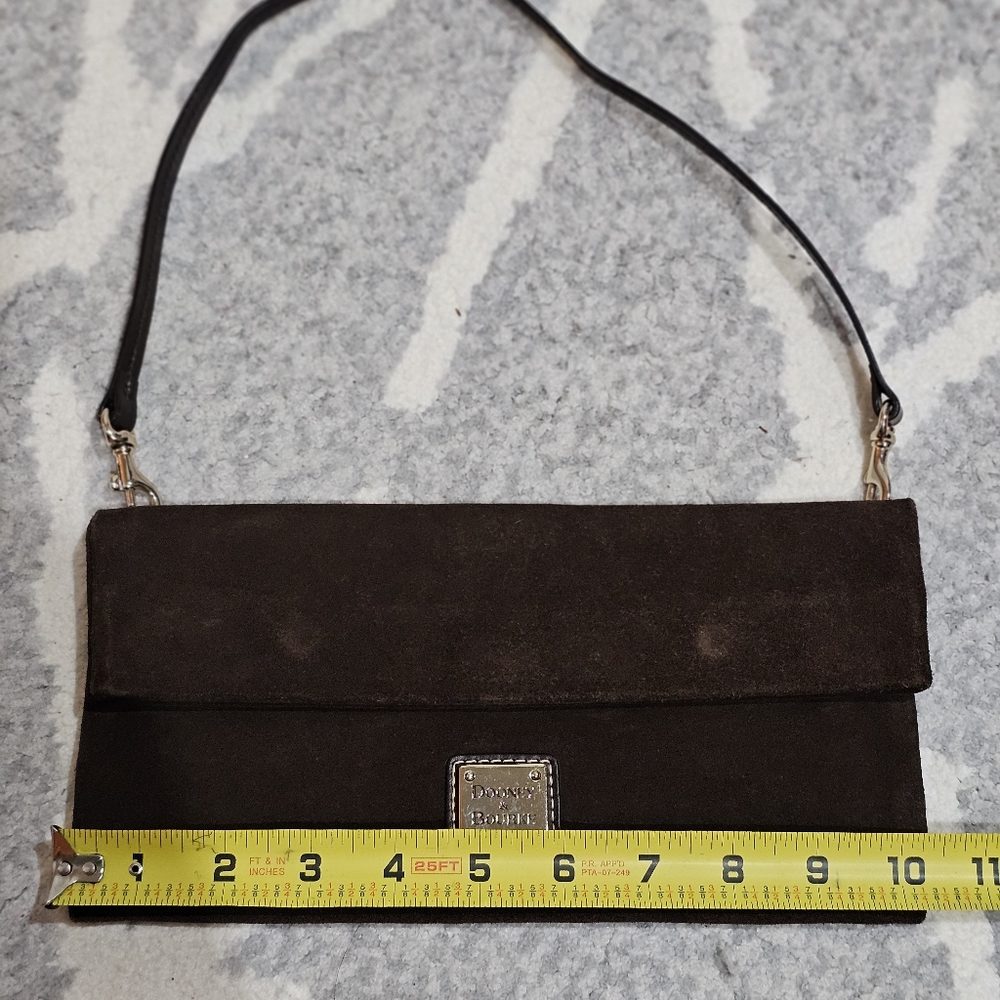 Dooney & Burke Suede Fold Over Clutch Shoulder and Wristlet Bag - Picture 10 of 13